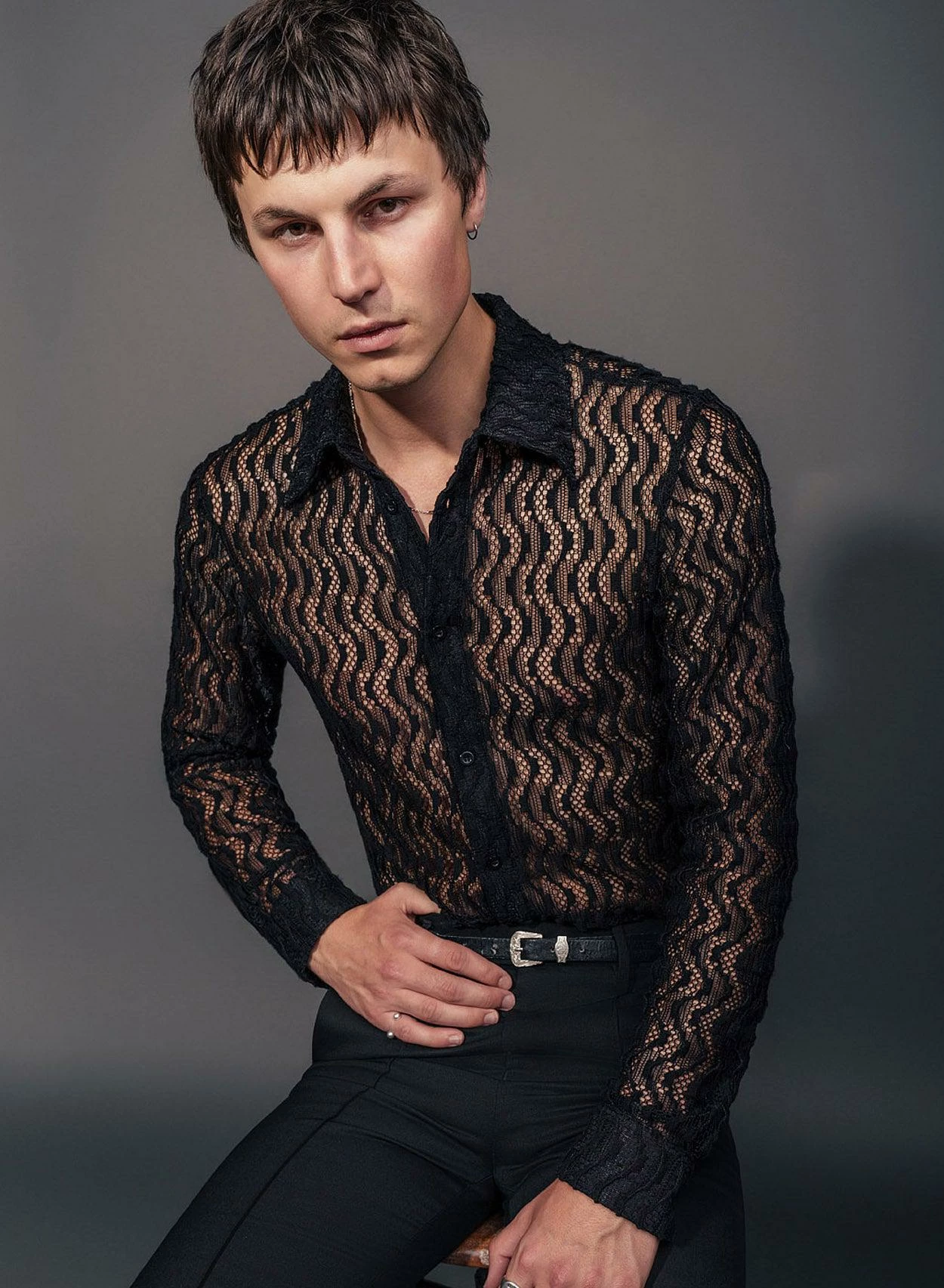 Black Lace Wave Shirt 1 Black Lace Wave Shirt