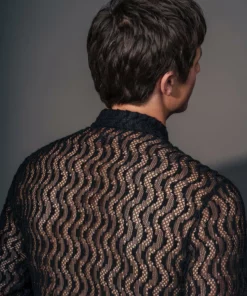 Black Lace Wave Shirt 7 Black Lace Wave Shirt -US Clothing Shop QOA04140