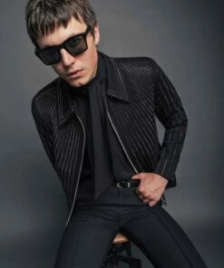 Black Embellished Sequin Jacket