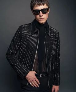 Black Embellished Sequin Jacket -US Clothing Shop QOA04397