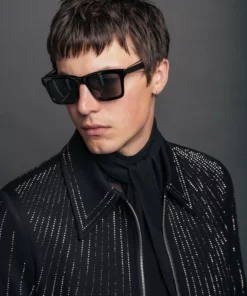 Black Embellished Sequin Jacket -US Clothing Shop QOA04413