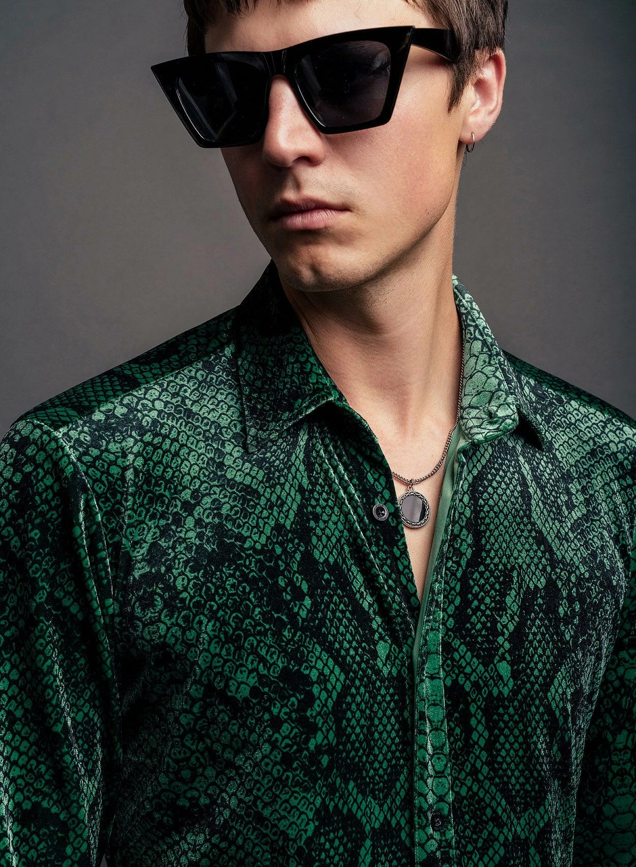 Green Velvet Snakeskin Shirt 2 Green Velvet Snakeskin Shirt - Image 2