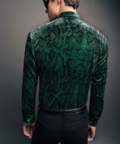 Green Velvet Snakeskin Shirt 6 Green Velvet Snakeskin Shirt -US Clothing Shop QOA04816