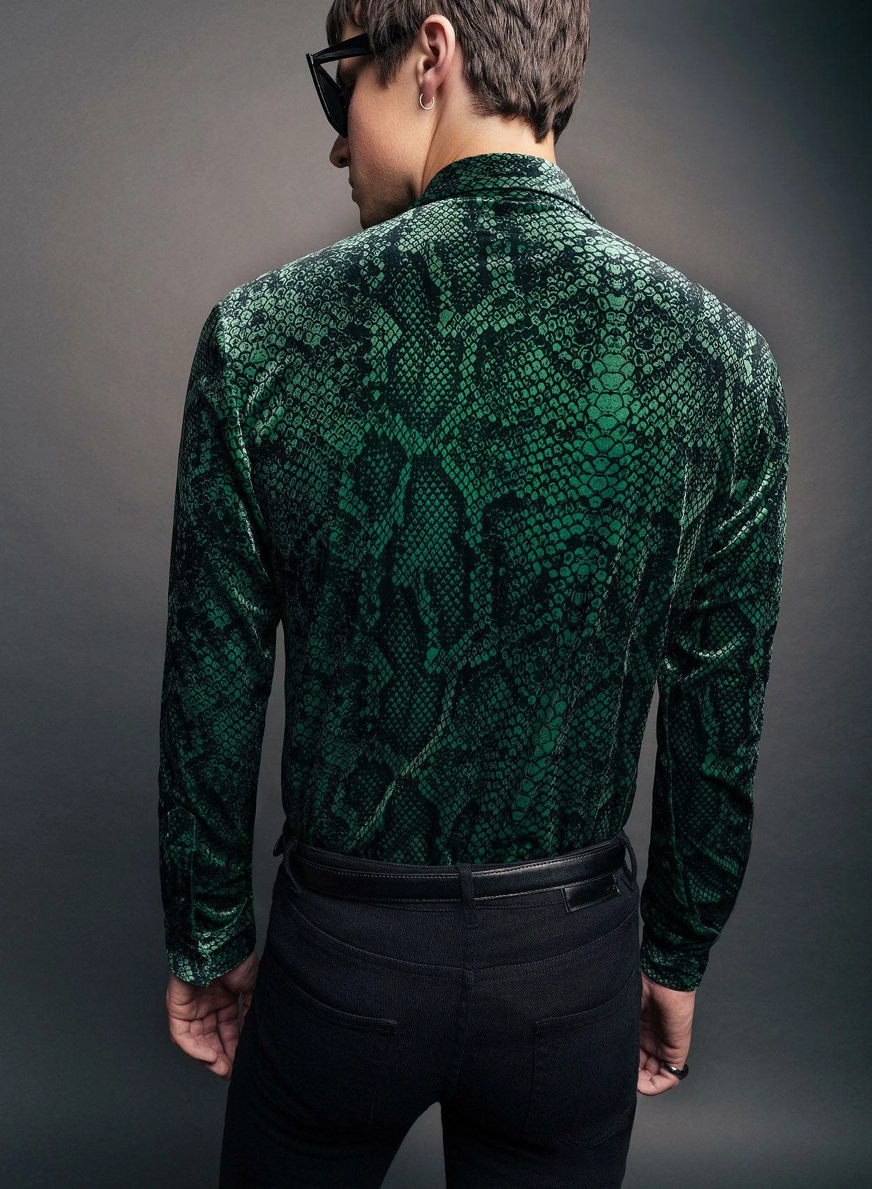 Green Velvet Snakeskin Shirt 3 Green Velvet Snakeskin Shirt - Image 3