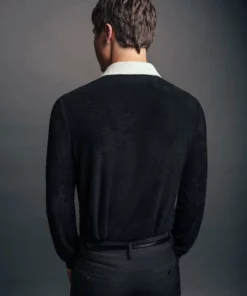 Long Sleeve Terry 70's Zip Polo -US Clothing Shop QOA05603