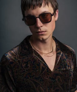 60's Paisley Velvet Polo Shirt -US Clothing Shop QOA05974