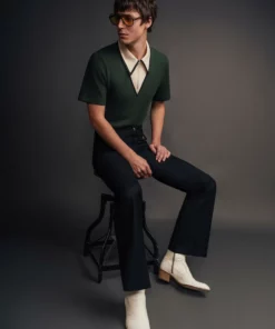 Green Carnaby Circle Zip Cotton Polo Shirt 8 Green Carnaby Circle Zip Cotton Polo Shirt -US Clothing Shop QOA06575