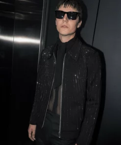 Black Embellished Sequin Jacket -US Clothing Shop QOA06675
