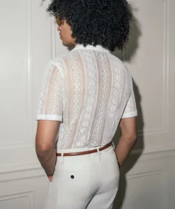 Havana White Lace Polo -US Clothing Shop QOA06801