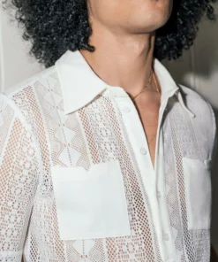 Havana White Lace Polo -US Clothing Shop QOA06831