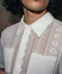 Havana White Lace Polo -US Clothing Shop QOA06942