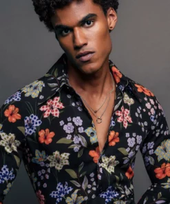 Multi Colour Floral Viscose Shirt -US Clothing Shop QOA07288