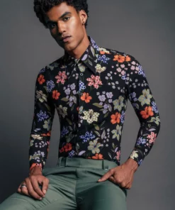 Multi Colour Floral Viscose Shirt