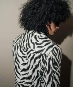 Zebra Shawl Collar Cropped Blazer 9 Zebra Shawl Collar Cropped Blazer -US Clothing Shop QOA08171