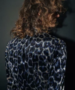 Blue Leopard Velvet Shirt 7 Blue Leopard Velvet Shirt -US Clothing Shop QOA09763