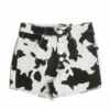Cow Print Denim Shorts
