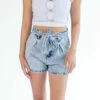 Acid Wash Mom Shorts