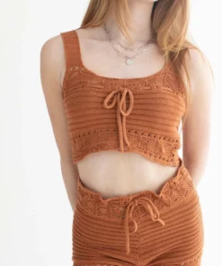 Adobe Pointelle Crochet Cami & Shorts Set