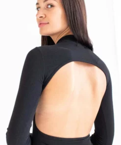Black Backless Mock Neck Long Sleeve Dress -US Clothing Shop black backless mock neck long sleeve dress 5 53352.1666807905