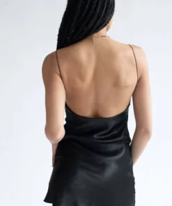 Black Cowl Neck Satin Slip Dress -US Clothing Shop black cowl neck satin slip dress 6 01230.1666807236