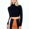 Black Crop Ribbed Turtle Neck Sweater