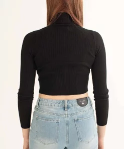 Black Ribbed Cropped Turtleneck Sweater 10 Black Ribbed Cropped Turtleneck Sweater -US Clothing Shop black cropped turtleneck sweater 6 85638.1692389400