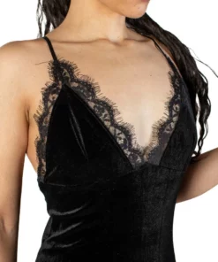 Black Lace Trim Velvet Mini Dress -US Clothing Shop black lace trim velvet mini dress 4 07994.1674143254