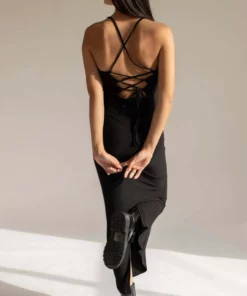 Black Lace Up Back Maxi Dress -US Clothing Shop black lace up back maxi dress 4 70122.1666806194