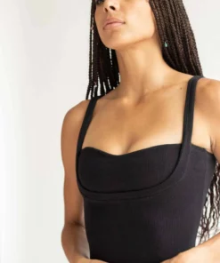 Black Lined Bust Mini Dress