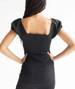 Black Milkmaid Thigh Slit Mini Dress -US Clothing Shop black milkmaid thigh slit mini dress 4 79451.1692309250