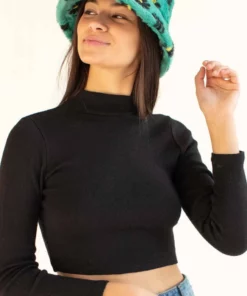 Black Mock Neck Cropped Sweater -US Clothing Shop black mock neck cropped sweater 2 83301.1666806385