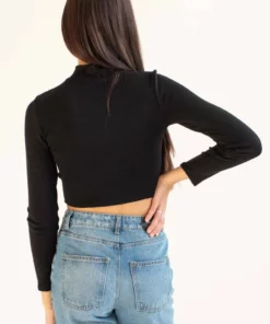 Black Mock Neck Cropped Sweater -US Clothing Shop black mock neck cropped sweater 5 71481.1666806468