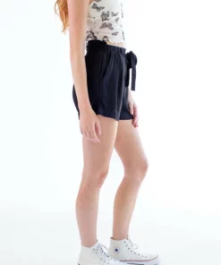 Black Paperbag Waist Shorts -US Clothing Shop black paperbag waist shorts 3 99864.1666806375