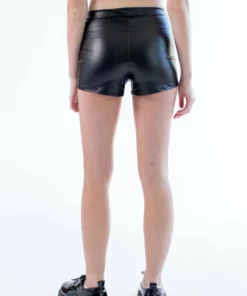 Black Pleather Zip Up Shorts -US Clothing Shop black pleather zip up shorts 4 74842.1692373345
