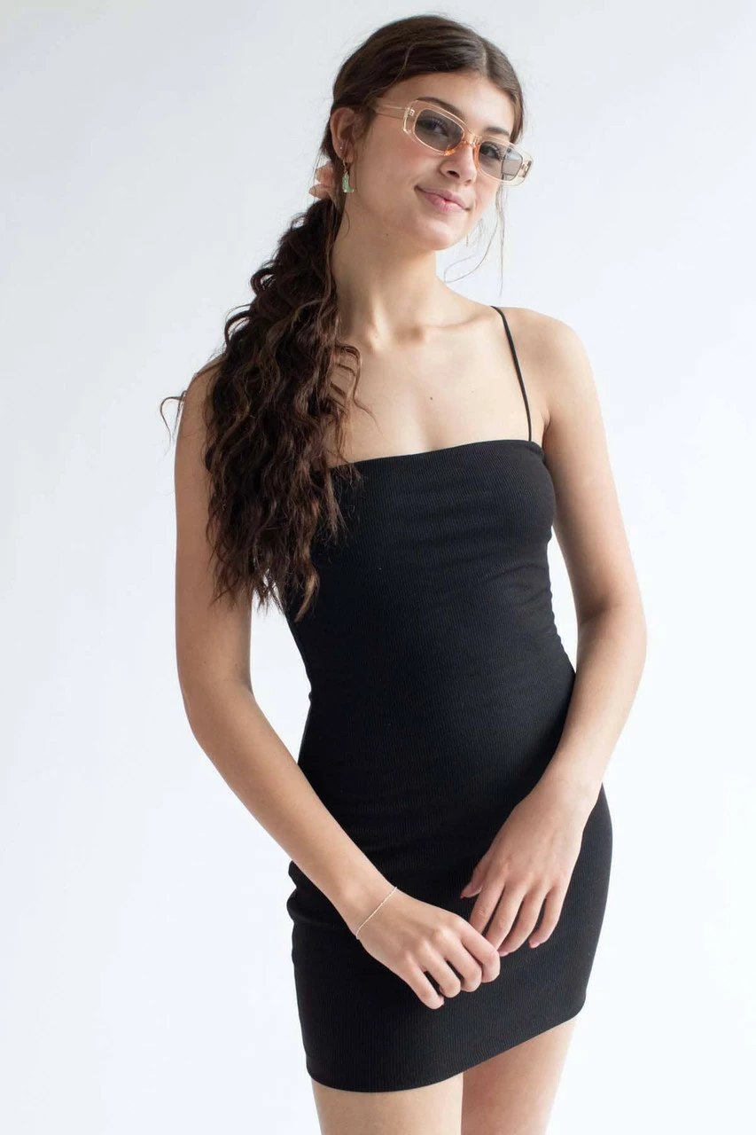 Black Ribbed Cami Dress 1 1 Black Ribbed Cami Dress 1