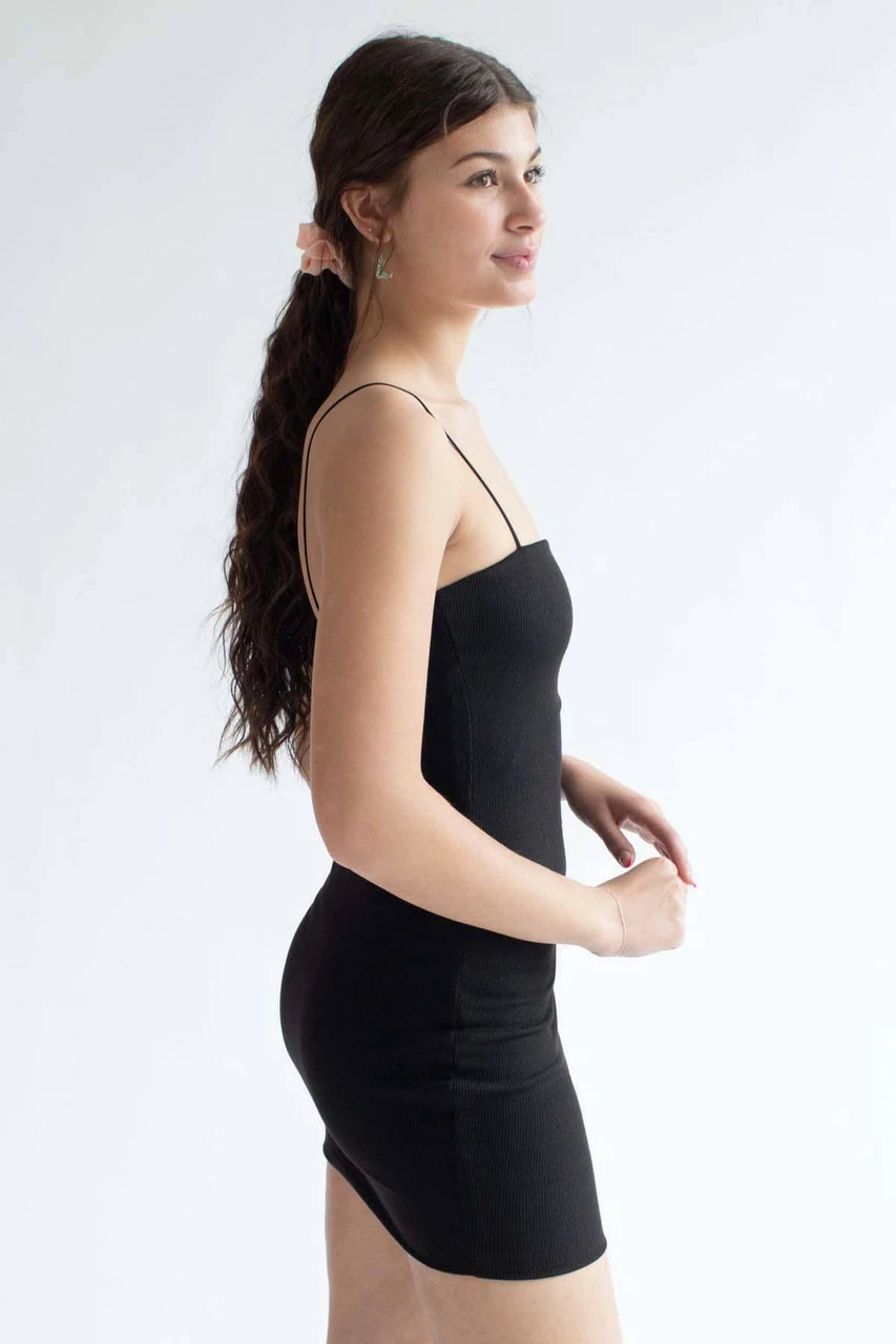 Black Ribbed Cami Dress 1 3 Black Ribbed Cami Dress 1 - Image 3