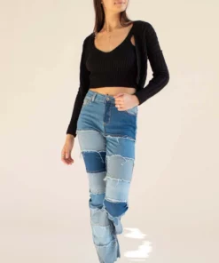 Black Ribbed Cardigan & Tank Set 6 Black Ribbed Cardigan & Tank Set -US Clothing Shop black ribbed sweater set 2 34168.1692389174