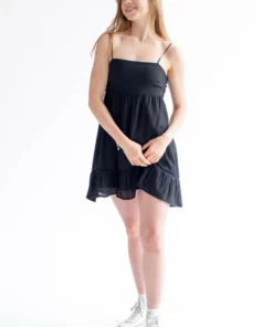 Black Tie Back Gauze Sundress -US Clothing Shop black tie back gauze sundress 1 45183.1666809131