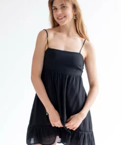 Black Tie Back Gauze Sundress