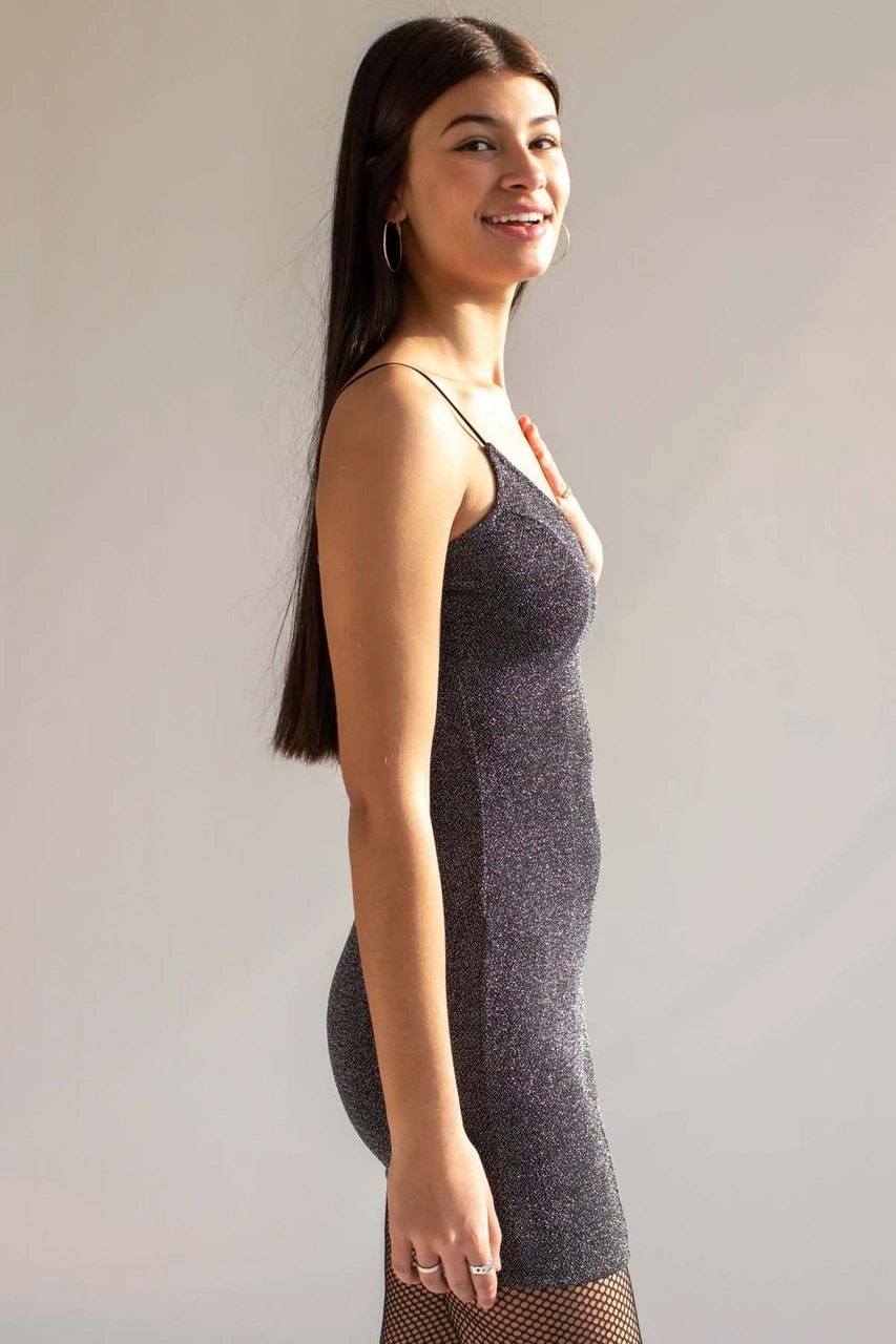 Black Tinsel Mini Dress 5 Black Tinsel Mini Dress - Image 5