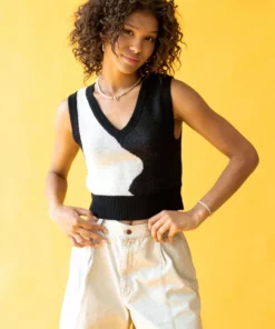 Black Waved Split Sweater Vest -US Clothing Shop black wave split sweater vest 1 1 02762.1694452531