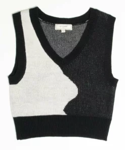Black Waved Split Sweater Vest -US Clothing Shop black wave split sweater vest 1 70065.1694452531