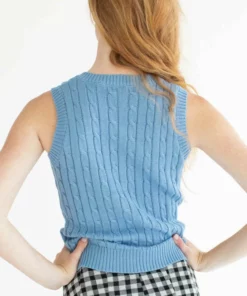 Blue Cable Knit Sweater Vest 6 Blue Cable Knit Sweater Vest -US Clothing Shop blue cable knit sweater vest 1 45519.1666806229