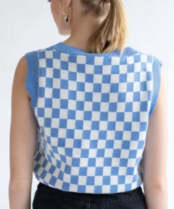 Blue Checkered Sweater Vest -US Clothing Shop blue checkered sweater vest 5 64270.1694022251