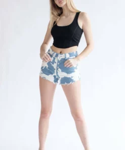 Blue Cow Print Denim Shorts 7 Blue Cow Print Denim Shorts -US Clothing Shop blue cow print denim shorts 1 18675.1692386884