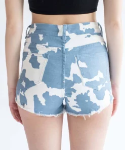 Blue Cow Print Denim Shorts 9 Blue Cow Print Denim Shorts -US Clothing Shop blue cow print denim shorts 5 92032.1692386884