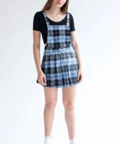 Blue Plaid Pleated Jumper