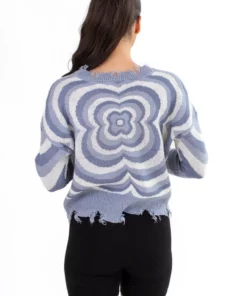 Blue Psychedelic Flower Sweater -US Clothing Shop blue psychedelic flower sweater 4 23338.1666806355