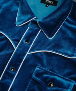 Blue Velvet Western Shirt -US Clothing Shop blue velvet western shirt 5
