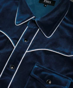 Teal Velvet Western Shirt -US Clothing Shop blue velvet western shirt teal